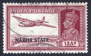 India Nabha 1938 12a Lake Scott 80 SG 88 VFU Cat $37