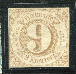 GERMAN THURN & TAXIS; 1850s-60s classic fine Mint hinged 9k. Shade, a