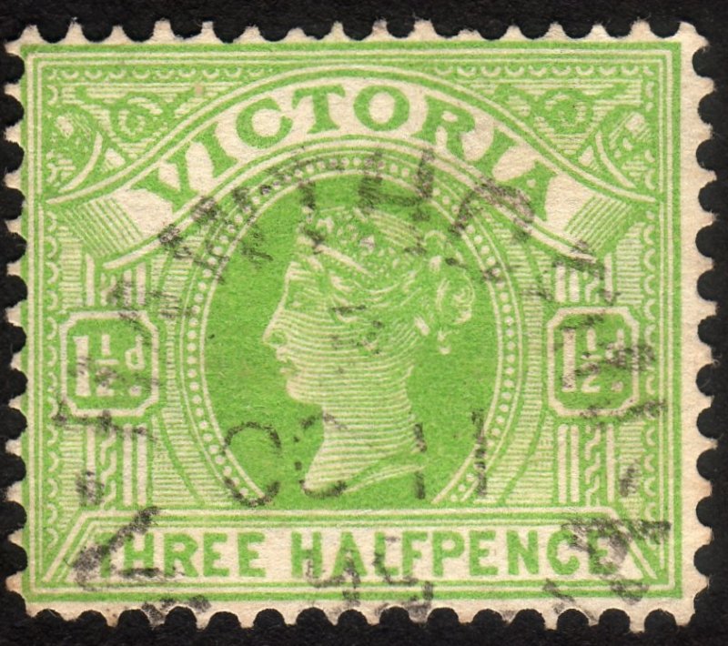 1897, Victoria 1 1/2p, Used, Sc 179