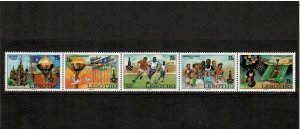 Lesotho 1980 - Olympic Flames Sports - Strip of 5 Stamps - Scott #291-5 - MNH