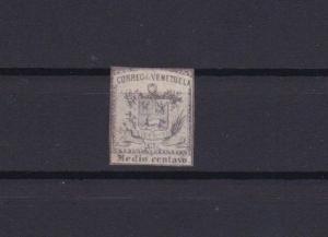 VENEZUELA 1862 IMPERF STAMP ½ CENTAVO MOUNTED MINT  CAT £31  REF 6303