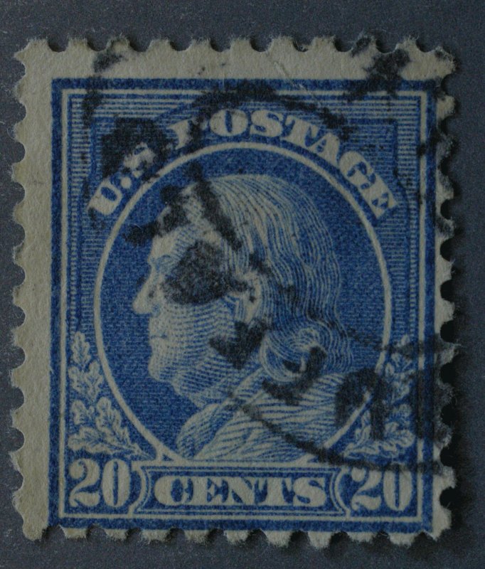 United States #476 Used 20 Cent Franklin Oval Place Cancel