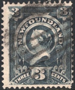 Newfoundland SC#60 3¢ Queen Victoria (1890) Used