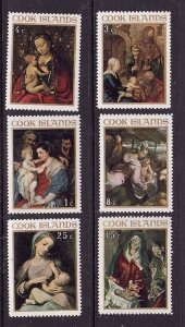 Cook Is-Sc#227-32-unused hinged set-Christmas-Ruben's Paintings-1967-