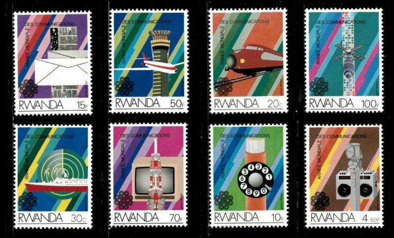 Rwanda 1983 - World Communications Year - 8v Sheets of 50 - Scott 1175-82 - MNH 