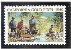 1999 California Gold Rush Single 33c Postage Stamp, Sc# 3316, MNH, OG