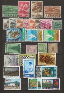 ICELAND 1948-72 30 Different used - mint