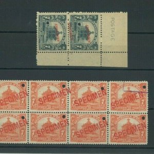 HAITI Stamps *SPECIMEN* Matched 7c DEEP RED Block{10} 1913 ABNCo 1906{2} UM MF36