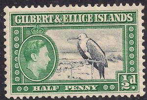 Gilbert & Ellice Island 1939 - 55 KGV1 1/2d Frigate Bird MM SG 43 ( A517 )