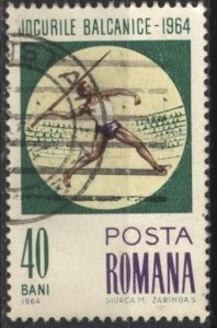 Romania 1655 (postally used) 40b Balkan Games, javelin (1964)