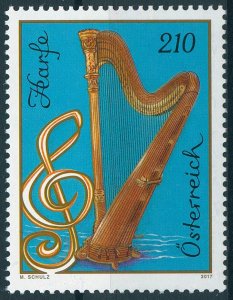 Austria 2017 MNH Harp 1v Set Music Musical Instruments Stamps