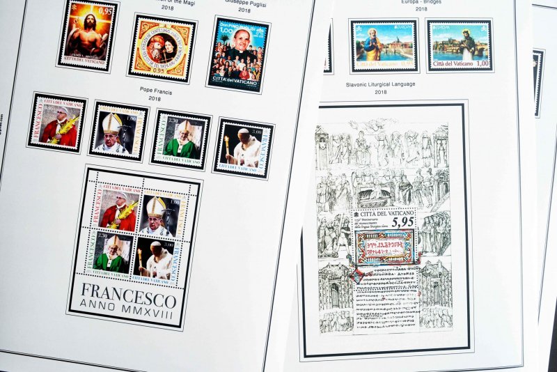 COLOR PRINTED VATICAN CITY 2011-2020 STAMP ALBUM PAGES (48 illustrated pages)