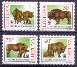 Lithuania. 1996. 599-602. WWF bison fauna. MNH.