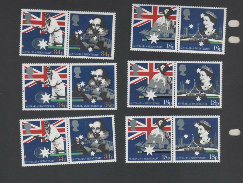 Australian Stamps MNH 1988 GB 4set bicentenary of Australia 18p & 34p SG136-9 (B