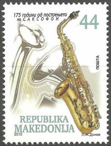 Macedonia 2015 175 years Saxophone Music instrument MNH