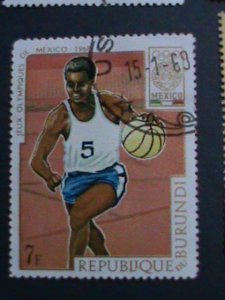 ​BURUNDI STAMP 1968- SC#260- 19TH-OLYMPIC GAMES MEXICO CITY CTO SET-EST.$8 VF