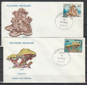 Fr. Polynesia, Scott cat. 311-312. Coral issue. 2 First day covers.