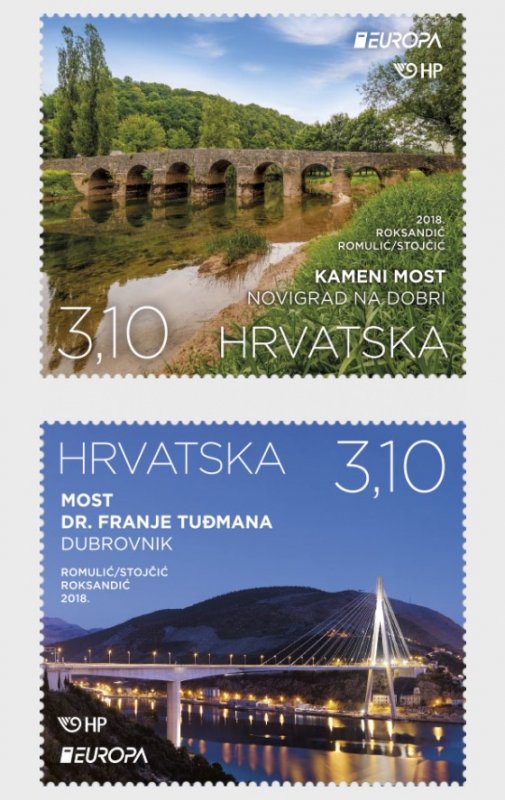 2018 Croatia Bridges Europa (Scott 1069-70) MNH