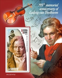 Sierra Leone - 2022 Ludwig van Beethoven - Stamp Souvenir Sheet - SRL220147b2