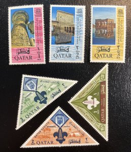 Qatar #47-49,53-55 MNH Save the Monuments / Qatar Scouts (See notes)