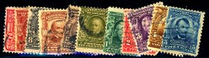 U.S. #300-309 USED SET MIXED CONDITION