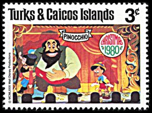 Turks and Caicos Is. 446, MNH, Disney's Pinocchio, Christmas 1980