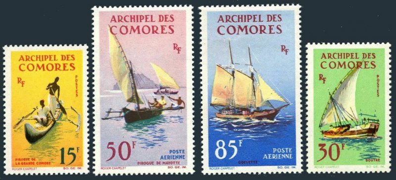 Comoro Isls 61-62,C10-C11,MNH.Michel 61-64. Ships 1964.Canoe,Felucca,Pirogue,