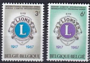 Belgium 1967 Scott 679-680 Lions Clubs MH