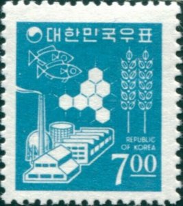 Korea South 1966 SG646 7w Factory, Fish and Corn MNH