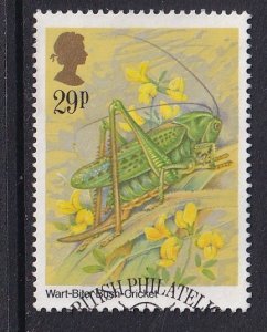 Great Britain  #1100  used   1985  insects 29p