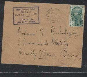 CAMEROONS COVER  (P2403BB) 1955 15F MAN COVER DOUALA TO FRANCE 