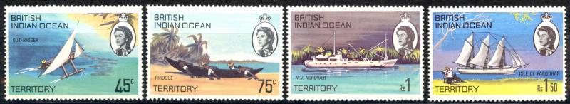 British Indian Ocean Territory Sc# 35-38 MNH 1969 Water Vessels