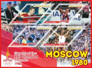 Stamps. Olympic Games 1980 in Moscow 2018 year 1+1 sheets perforated