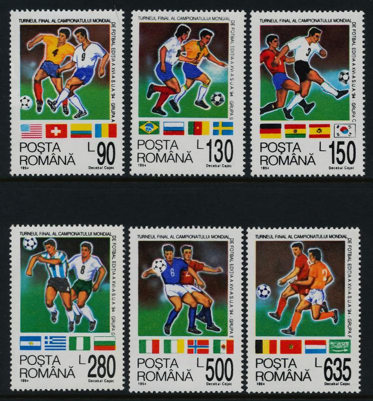 Romania 3923-9 MNH Sports, World Cup Soccer, Football, Flags, Statue of Liberty