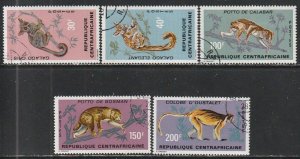 1971 Central African Rep - Sc 142-6 - used VF - 5 single - River fish