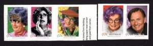 Australia Scott 2481-2485, MNH, Free Shipping, Barry Humphries IMPERF set of 5