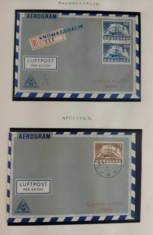 GREENLAND TOWN CANCEL COVERS 2 albums 144 diff covers w/First Day postmark