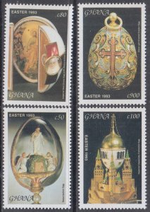 GHANA Sc # 1527-9,34 INCPL MNH SET of 4 - EASTER 1993 and EASTER OBJECTS