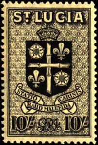 St. Lucia #110-122, 124, 125, Incplt Set(15), W/O 123, 126, 1938-1948, Hinged