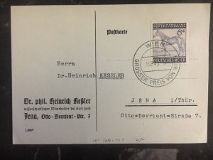 1943 Vienna Austria Germany Postcard Cover To Jena