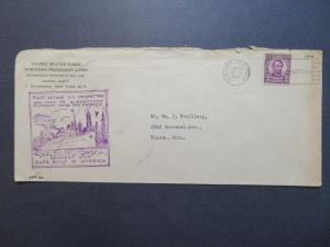 US 1932 SS Manhattan Paquebot Cover to USA / Light Edge Tears - Z7964