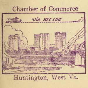 Huntington Chamber of Commerce Bee Line Airways 1929 Airmail Cover 5c Postage US