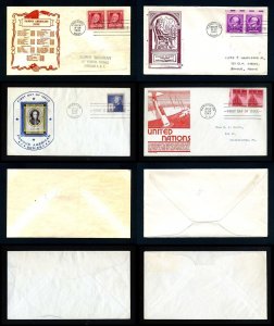 Lot of 4 Different First Day Covers from 1940 to 1943 - Lot # 1