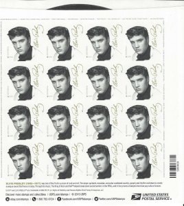 Scott 5009a Elvis Presley Imperf Pane of 20 Forever Stamps