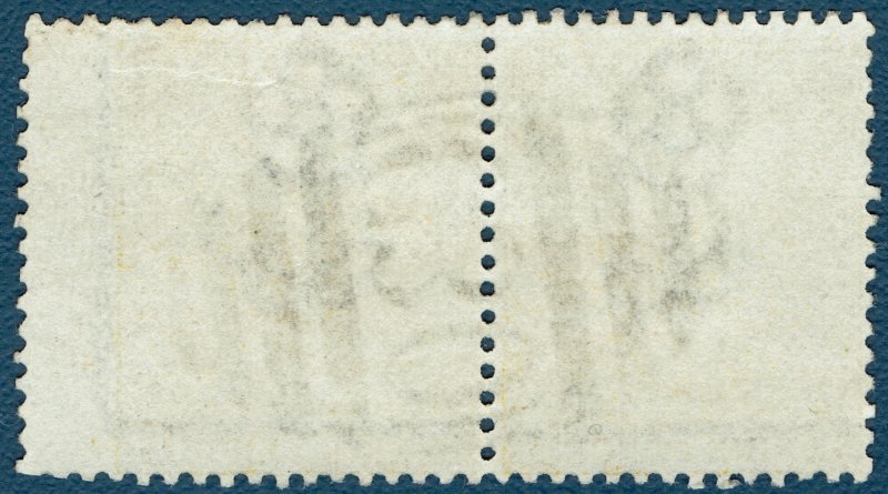 [mag348] GB 1867-70 SG#110 9d straw used (abroad) pair in Valparaiso Chile C30