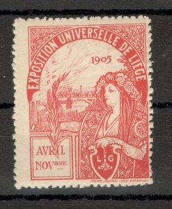 POSTER STAMP - EXPOSITION UNIVERSELLE DE LIEGE 1905. 