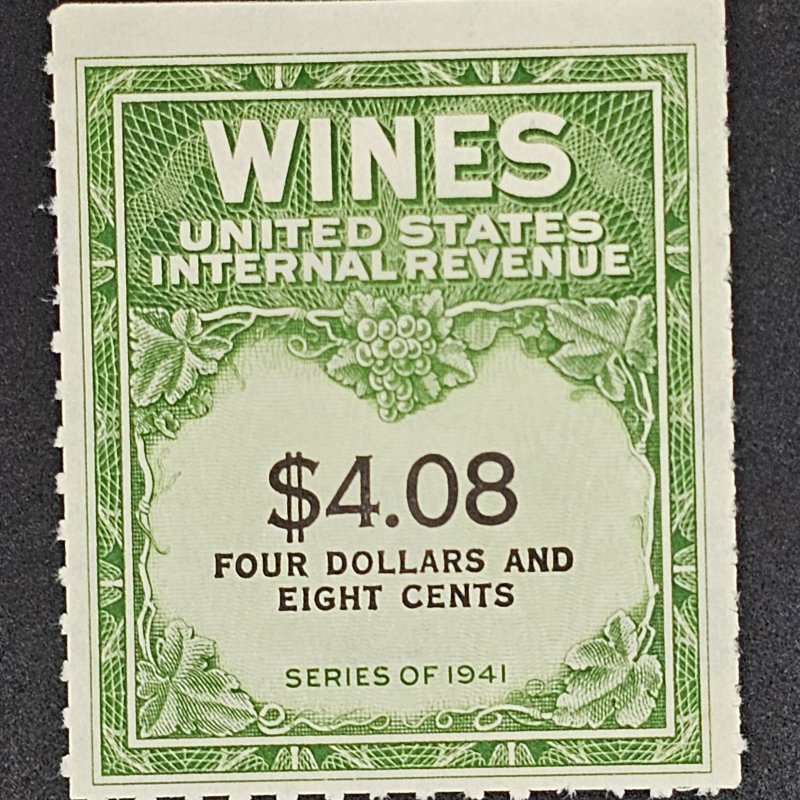 RE201 Clean unused wine stamp