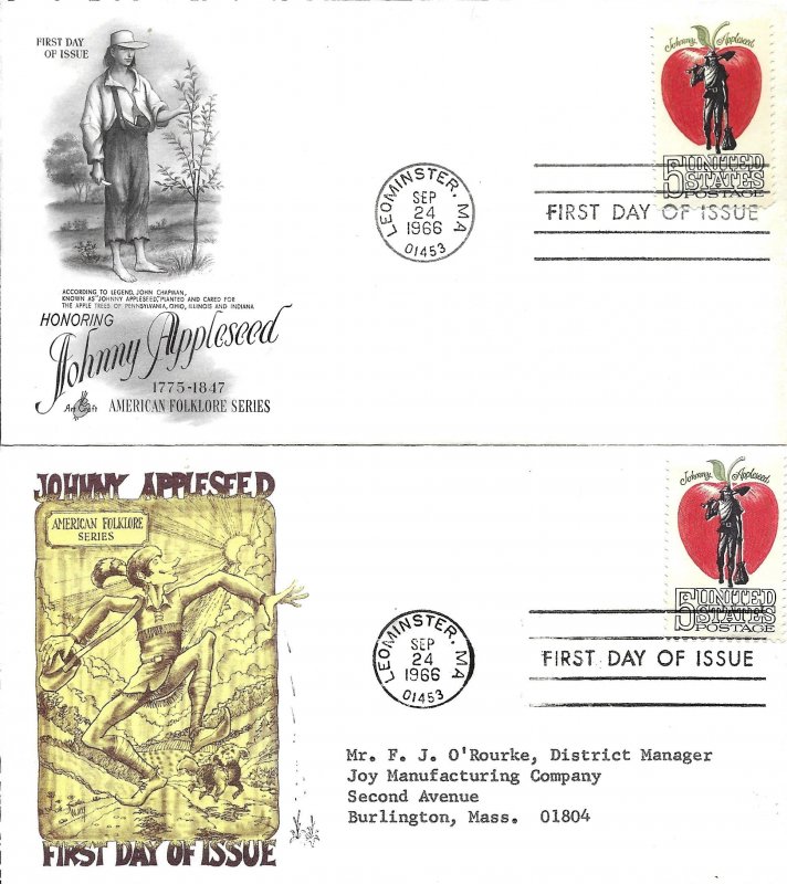 1966 FDC, #1317, 5c Johnny Appleseed, Art Craft & Marg