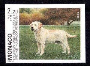 Monaco 1992 Sc#1806 LABRADOR RETRIEVER DOG SHOW Single IMPERFORATED MNH