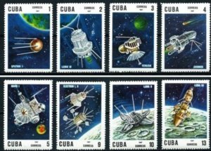 CUBA Sc# 1282-1289  SPACE EXPLORATION  Cpl set of 8  1967  MNH mint